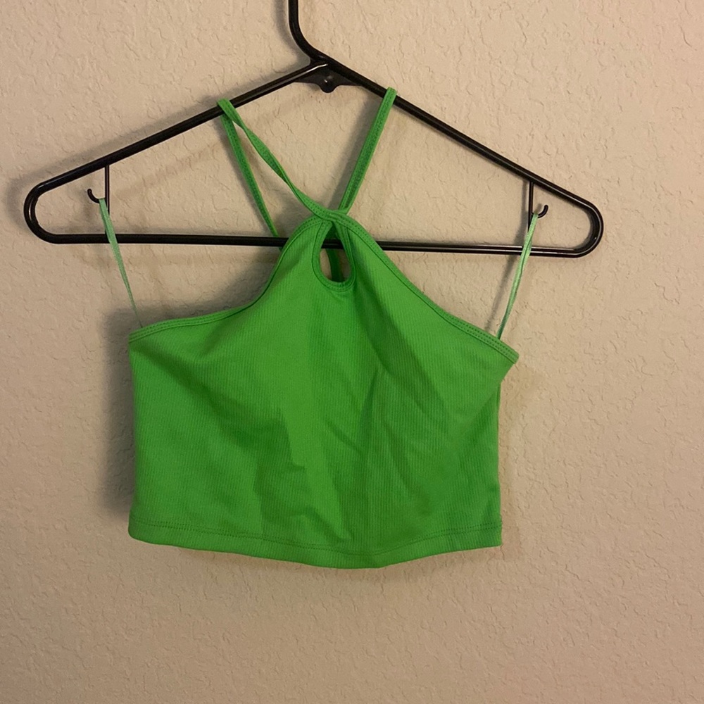 Green zara crop top